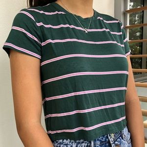 Cotton On Green Stripe “The Baby Tee”